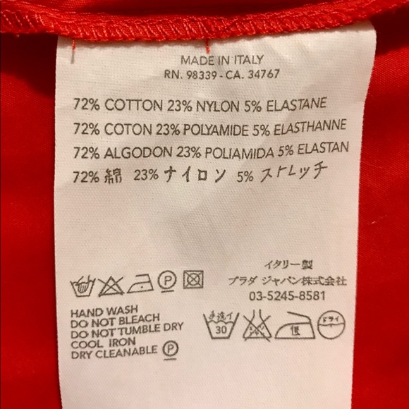 SOLD! N/A ~Chic & Sexy! PRADA Red Orange Cotton Poplin X Back Top - Small - RARE - Picture 7 of 7